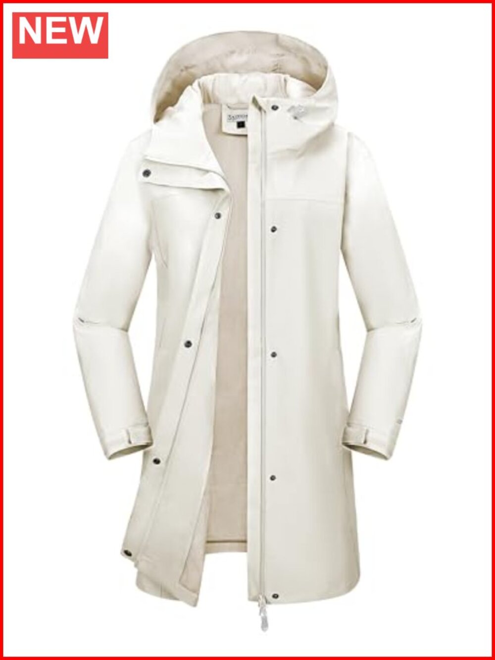 Waterproof Long Rain Jacket with Hood Lightweight Women's Trench Coat